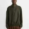 Alpina Pullover in Felted Wool Olive