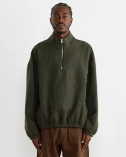 Alpina Pullover in Felted Wool Olive