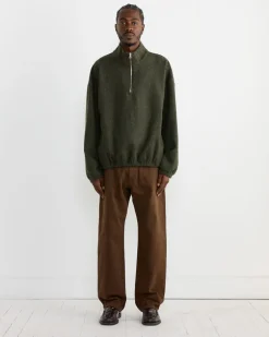 Alpina Pullover in Felted Wool Olive
