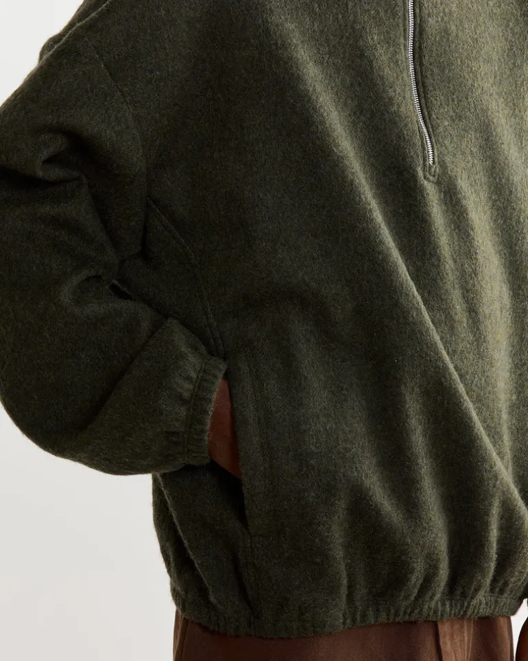 Alpina Pullover in Felted Wool Olive