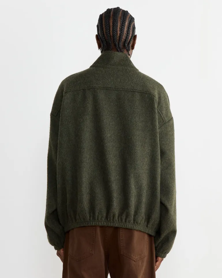Alpina Pullover in Felted Wool Olive