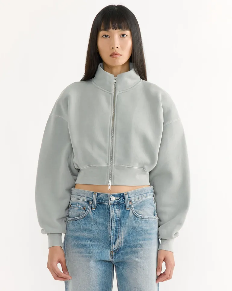 Asta Zip Sweatshirt in Drab