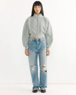 Asta Zip Sweatshirt in Drab