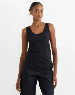 Asymmetrical Tank Top in Navy