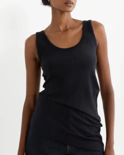 Asymmetrical Tank Top in Navy