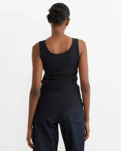 Asymmetrical Tank Top in Navy