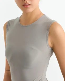 Aura Sleeveless Bodysuit in Aluminum