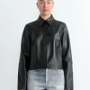 Auto Leather Shirt in Black