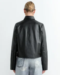Auto Leather Shirt in Black