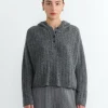 Baby Alpaca Hooded Sweater in Grey