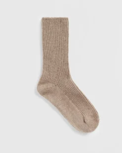 Baby Cashmere Night Socks in Natural Brown