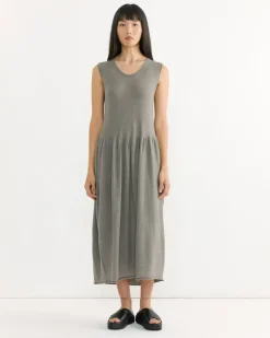 Balloon Slip Dress in Concrete