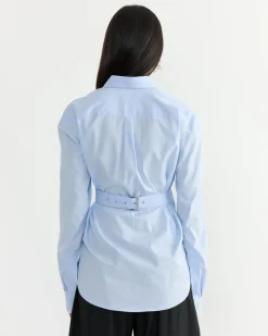 Belted Shirt in Light Blue