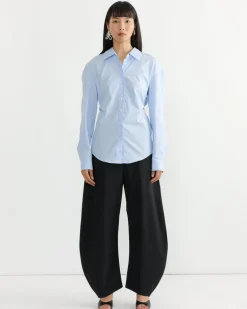 Belted Shirt in Light Blue