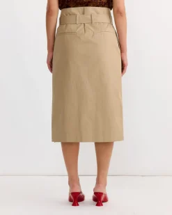 Belted Skirt in Beige