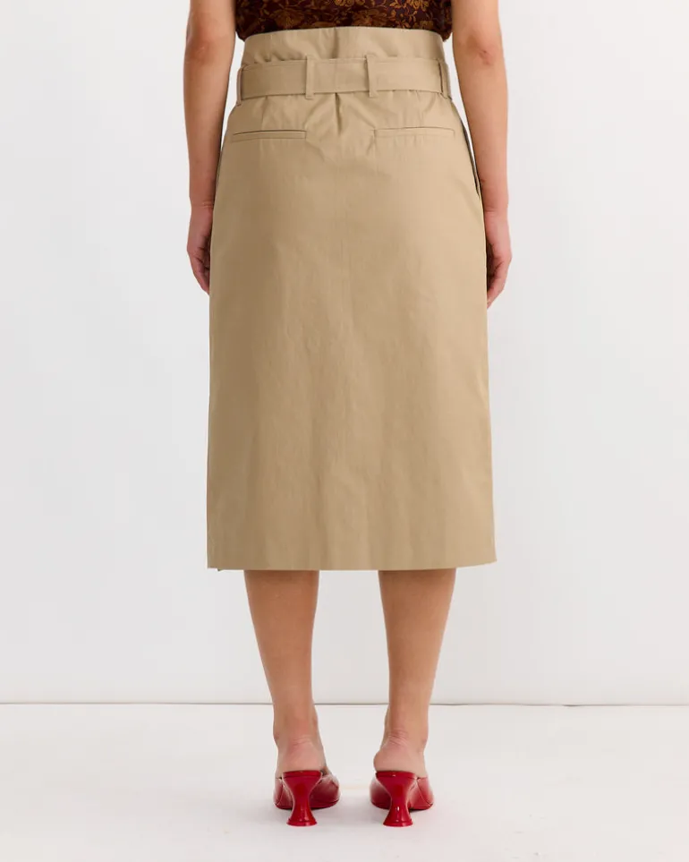 Belted Skirt in Beige