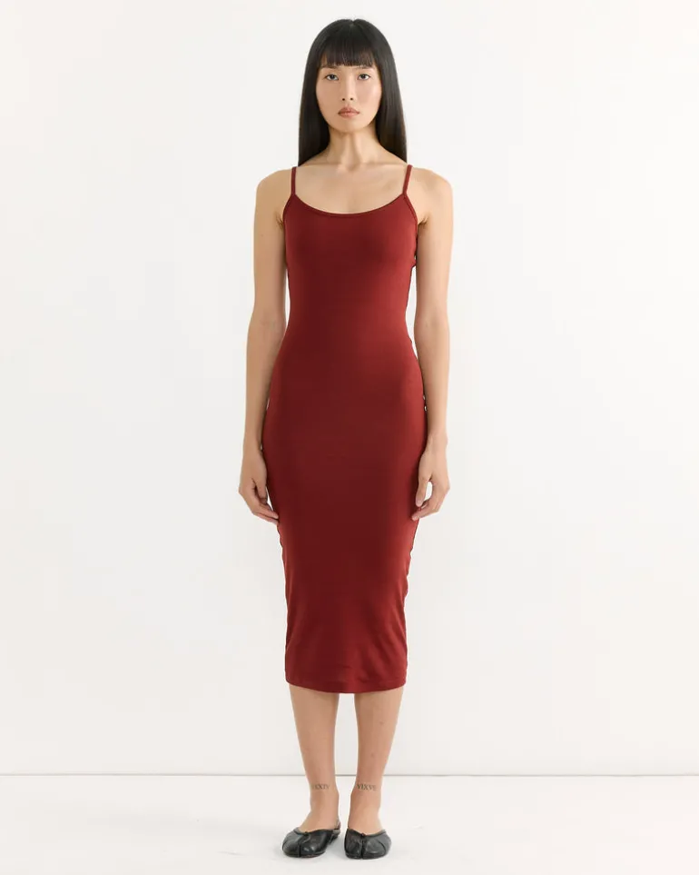 Bibi Midi Dress in Syrah