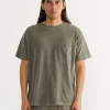 Big Pocket Tee in Washed Olive