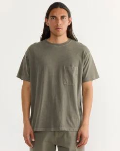 Big Pocket Tee in Washed Olive