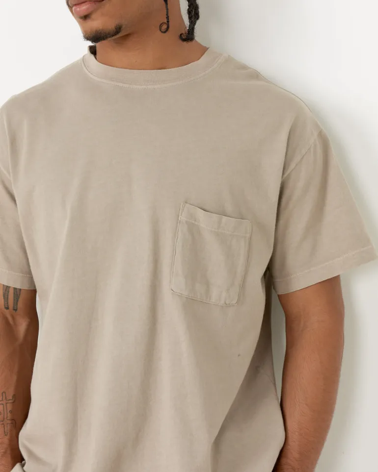 Big Pocket Tee in Washed Taupe