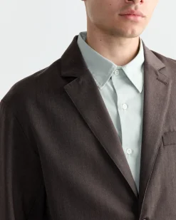Blazer in Wool Gabardine Brown Mélange