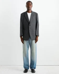 Bluefaced Wool Check Jacket in Charcoal