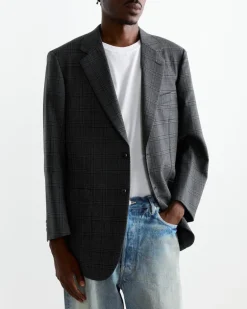 Bluefaced Wool Check Jacket in Charcoal