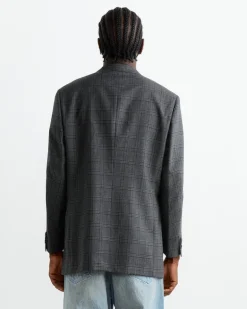 Bluefaced Wool Check Jacket in Charcoal