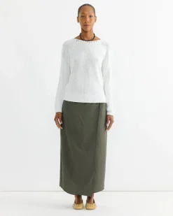 Boat Neck Sweater in White