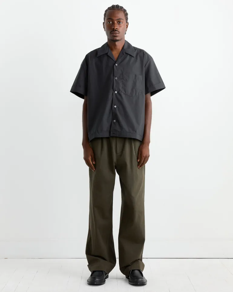 Bongo Shirt in Organic Poplin Black