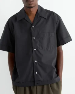 Bongo Shirt in Organic Poplin Black