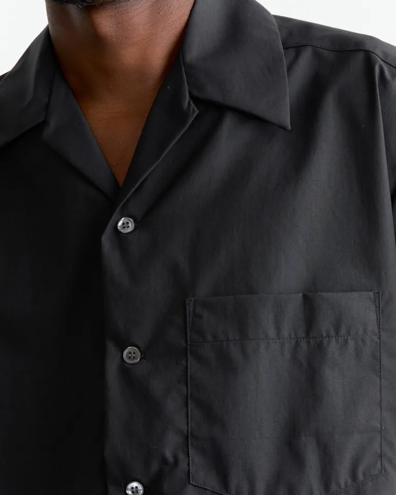 Bongo Shirt in Organic Poplin Black