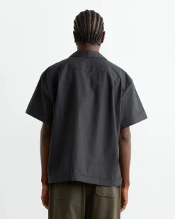Bongo Shirt in Organic Poplin Black