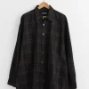 Borrowed Shirt in Black Sheer Shadow Check