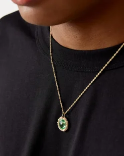Bound Willow Pendant in Green / Gold