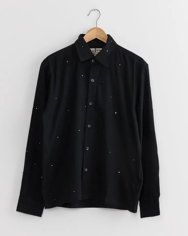 Box Shirt in Black/Mirror