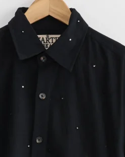 Box Shirt in Black/Mirror