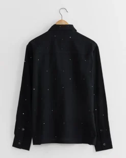 Box Shirt in Black/Mirror