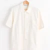 Box Shirt in White Crochet