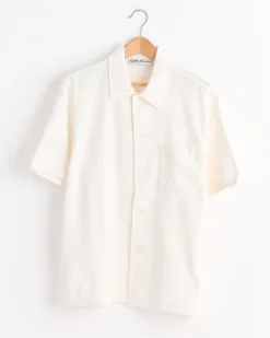 Box Shirt in White Crochet