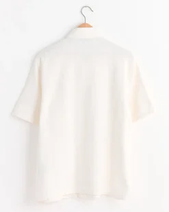 Box Shirt in White Crochet