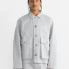 Boxy Jacket in Snowy Blue Grey