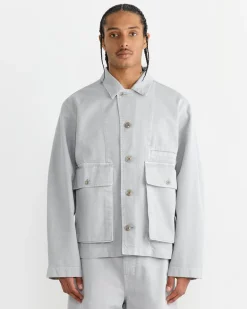 Boxy Jacket in Snowy Blue Grey