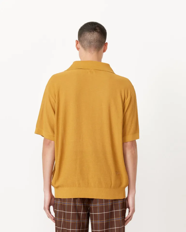 Boxy Polo in Brown Yellow