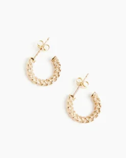 Braided Hoop Earrings in Gold