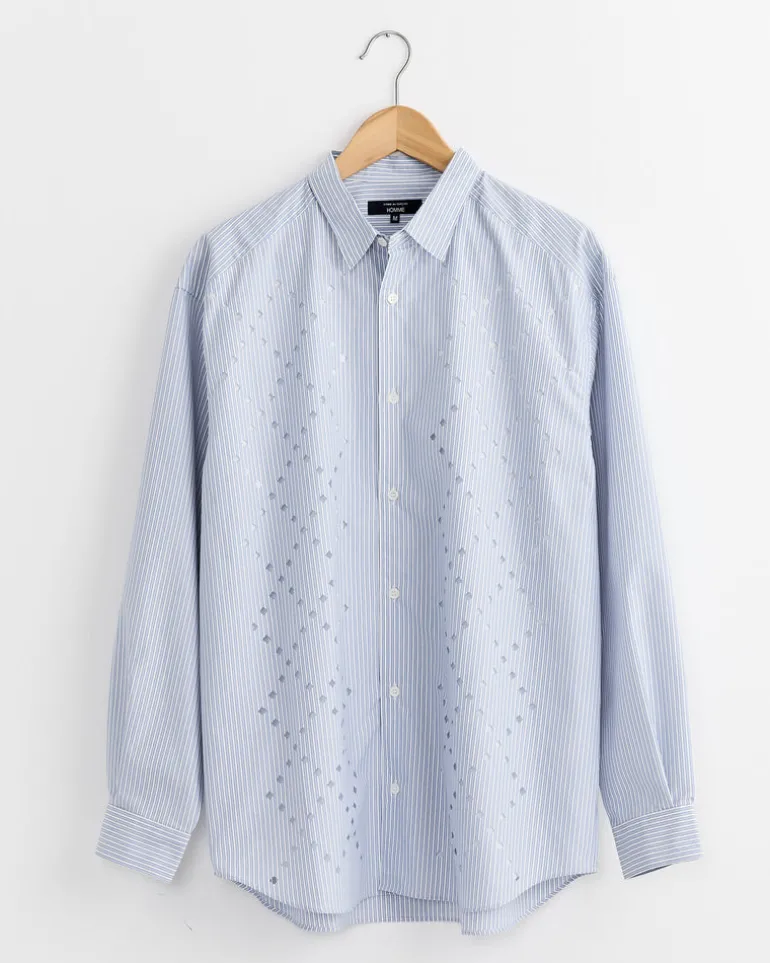 Broad Stripe Cut Out Shirt in Sax/White/Navy