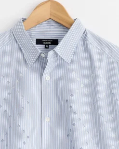 Broad Stripe Cut Out Shirt in Sax/White/Navy
