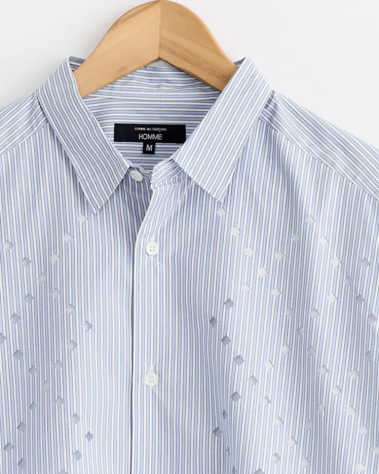 Broad Stripe Cut Out Shirt in Sax/White/Navy