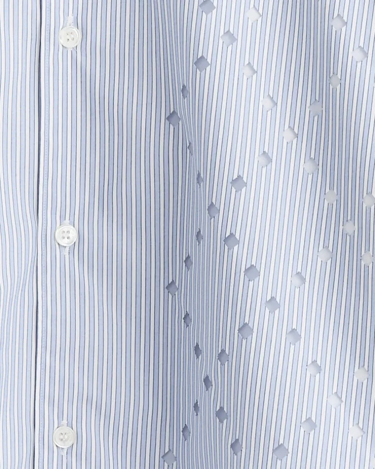 Broad Stripe Cut Out Shirt in Sax/White/Navy