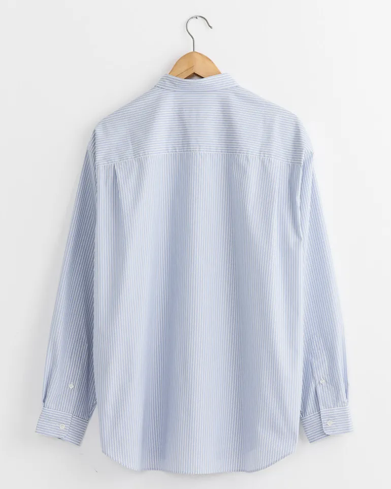 Broad Stripe Cut Out Shirt in Sax/White/Navy